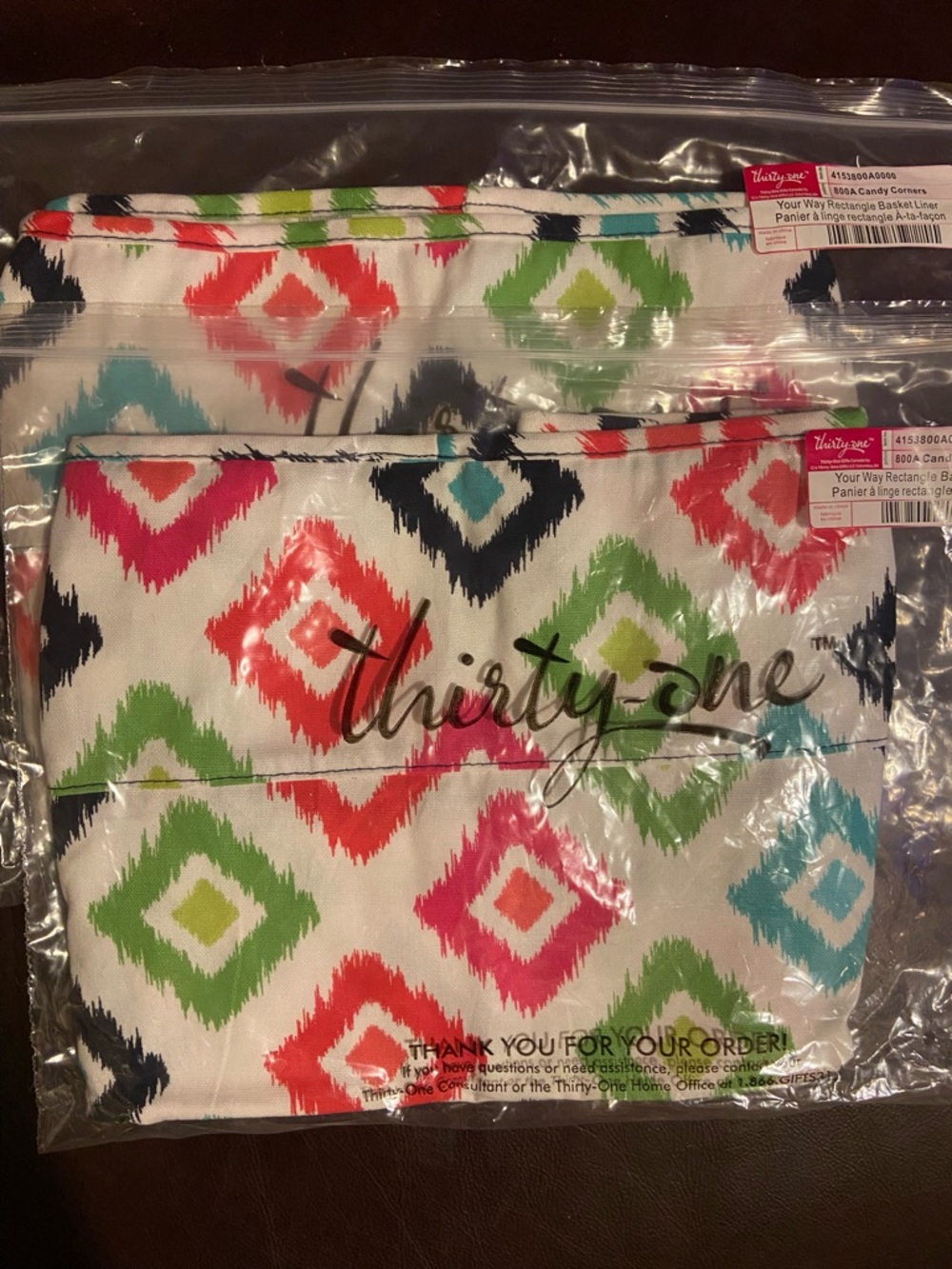 Thirty-one rectangle basket liners - two! New in original packaging